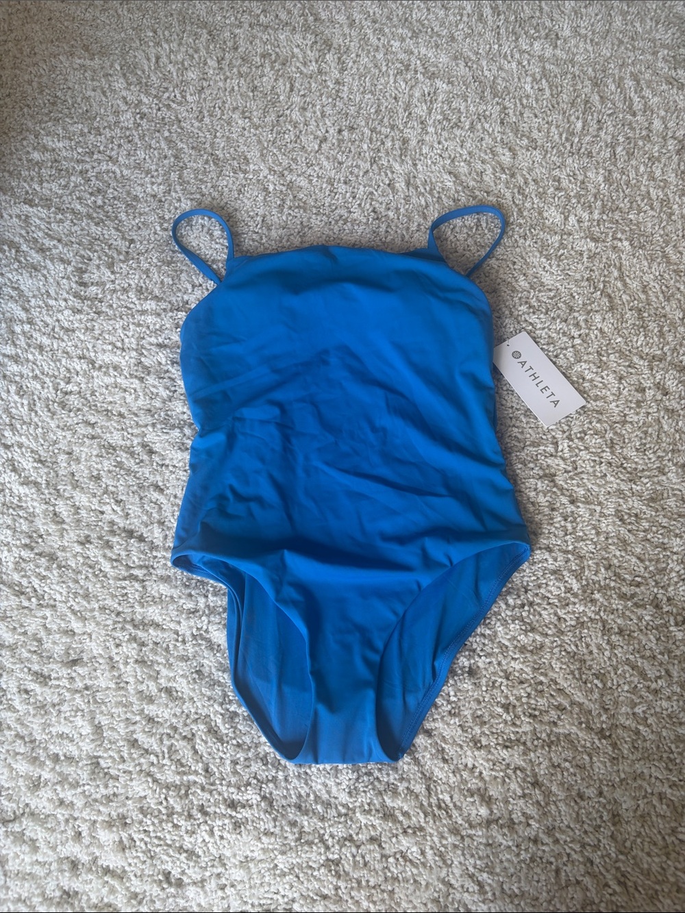 Athleta Bright Blue Strappy One-Piece Swimsuit